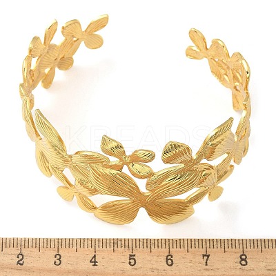 304 Stainless Steel Open Cuff Bangles for Women BJEW-U019-01G-1