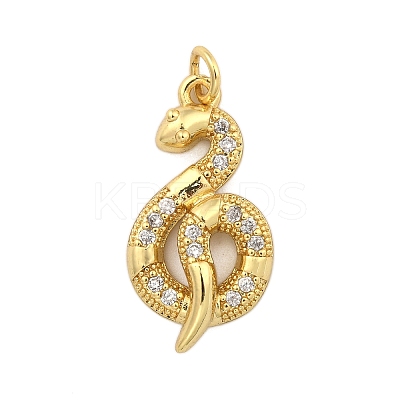 Brass Micro Pave Clear Cubic Zirconia Pendants KK-Z110-02G-01-1