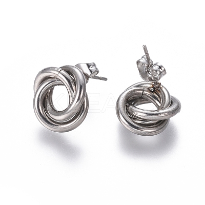 Tarnish Resistant 304 Stainless Steel Stud Earrings EJEW-L241-02P-1