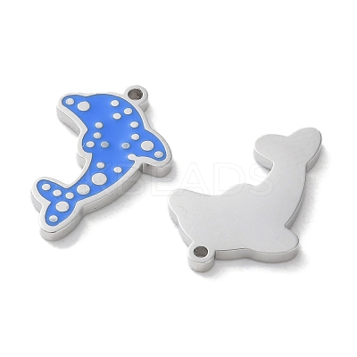 304 Stainless Steel Enamel Pendants STAS-M102-12A-P-1
