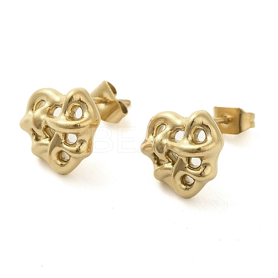 Ion Plating(IP) 304 Stainless Steel Studs Earrings EJEW-K277-02G-1