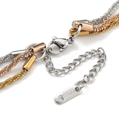 304 Stainless Steel Multi Layered Chain Necklaces NJEW-H043-09MC-1