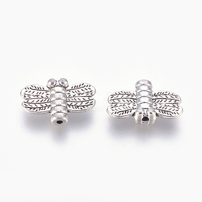 Tibetan Style Alloy Dragonfly Beads LS-TIBEP-GC191-AS-NR-1