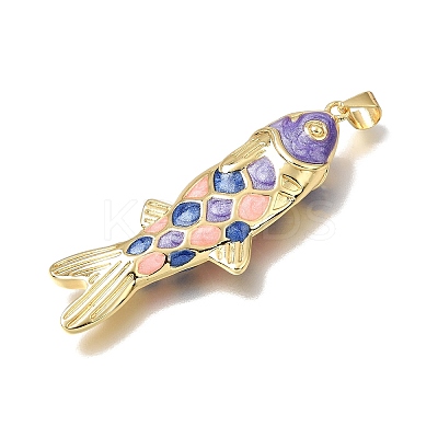 Brass Enamel Pendants KK-CBAEEA8-09B-G-1