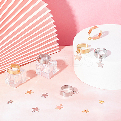DIY Star Charm Cuff Ring Making Kit STAS-UN0051-40-1