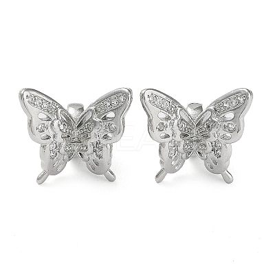 Rack Plating Brass Clear Cubic Zirconia Pendants KK-B078-03P-1