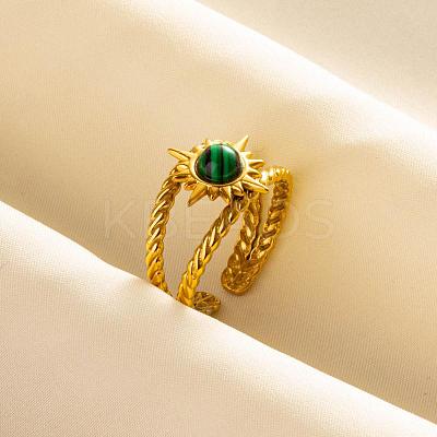 304 Stainless Steel Sun Cuff Rings DM8672-7-1