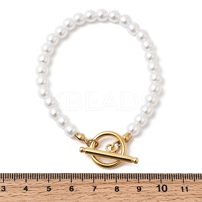 Plastic Pearl Beaded Bracelets for Women BJEW-L716-02G-1