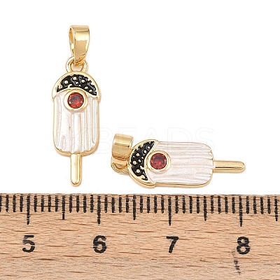 Brass Micro Pave Cubic Zirconia Pendants KK-C248-10A-G-1