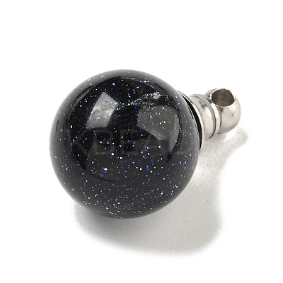 Synthetic Blue Goldstone Perfume Bottle Pendants G-K338-22P-10-1