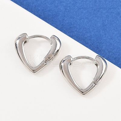 Brass Heart Hoop Earrings EJEW-L274-01P-1