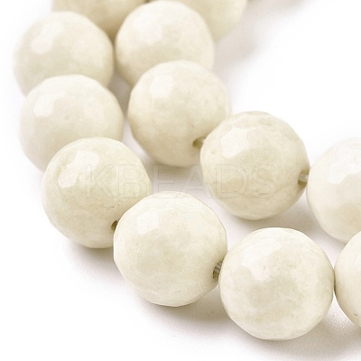 Natural Fossil Round Bead Strands G-O151-02-10mm-1