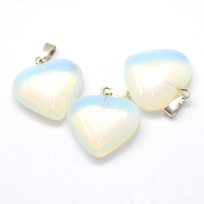 Heart Opalite Pendants G-Q438-06-1