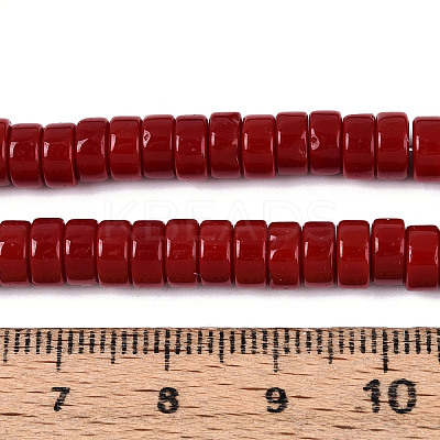 Opaque Solid Color Glass Beads Strands GLAA-N026-3x6mm-06-1