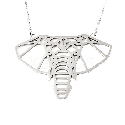 Non-Tarnish 201 Stainless Steel Origami Pendant Necklaces NJEW-T009-JN091-1-40-1