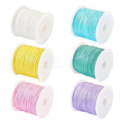 6 Rolls 6 Colors Nylon Chinese Knot Cord NWIR-TA0001-06-1