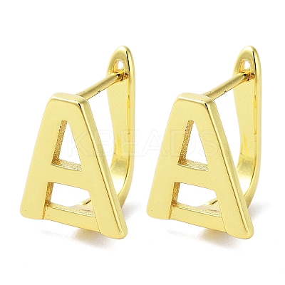 Brass Letter Stud Earrings for Women EJEW-A038-01A-G-1