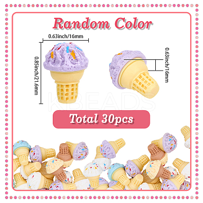30Pcs Opaque Resin Decoden Cabochons RESI-SC0036-57-1