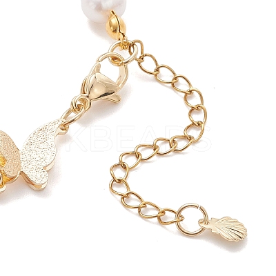 Round Natural Cultured Freshwater Pearl & Dyed Natural Agate Beaded Bracelats BJEW-JB12808-1