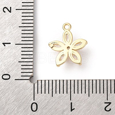 Brass Micro Pave Cubic Zirconia Charms KK-D371-04F-G-1