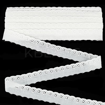 15 Yards Cotton Embroidery Flower Lace Trim DIY-WH0542-34C-1