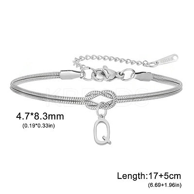 304 Stainless Steel Initial Charm Bracelets FS-WGD8E41-39-1