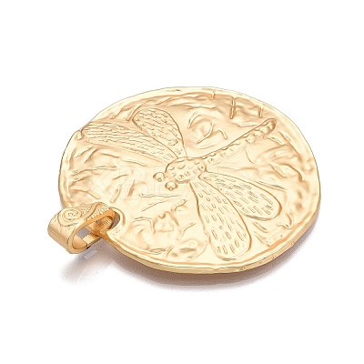 Plating Hammered Alloy Big Pendants PALLOY-T090-11G-1