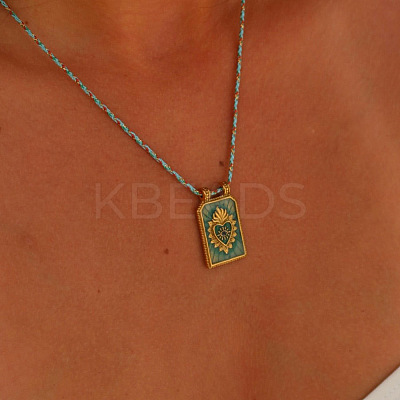Brass and Enamel Pendant Necklaces FS-WG2CA9F-05-1