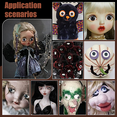 8Pcs 4 Colors Acrylic Craft Eye DOLL-GA0001-17B-1
