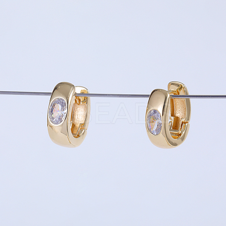 Elegant Oval Brass Hoop Earrings PF7010-1