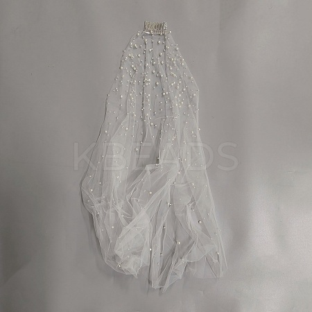 Polyester Bridal Mesh Veil AJEW-WH20073-032A-1