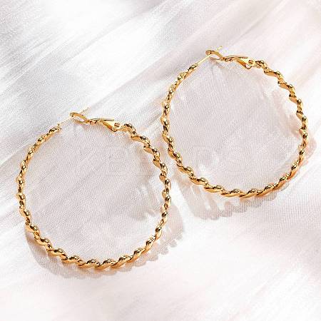 304 Stainless Steel Hoop Earrings EJEW-S250-04A-G-1