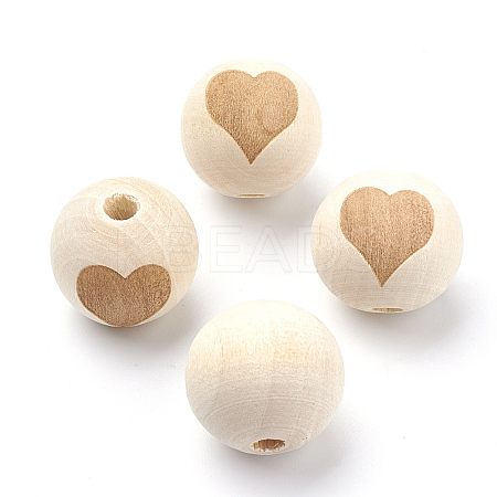 Unfinished Wood Beads LS-WOOD-S036-07-1