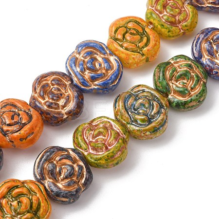 Painted Glass Beads Strands GLAA-B037-12C-12C-1