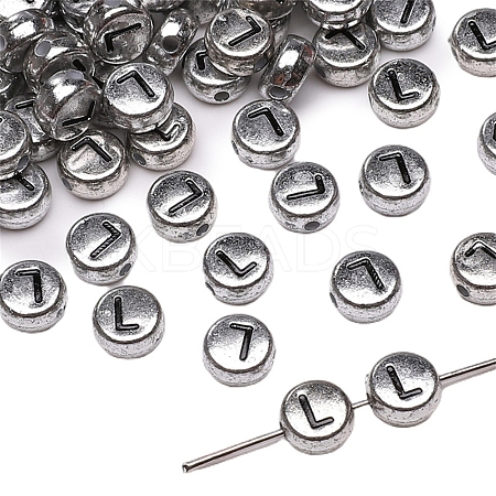 50Pcs Silver Plating Acrylic Beads PW-WG2E8AD-15-1