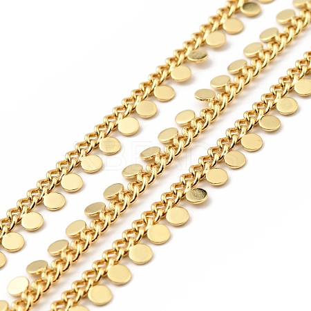 Rack Plating Real Brass Curb Chains KK-E015-01G-1
