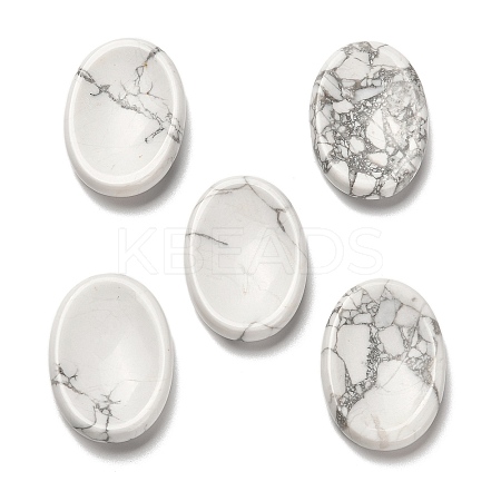 Oval Natural Howlite Worry Stone G-H073-06A-1