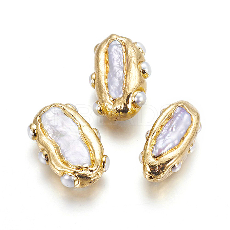 Natural Baroque Pearl Keshi Pearl Beads PEAR-F010-10G-1