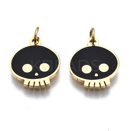 316 Surgical Stainless Steel Enamel Charms STAS-S116-333G-1