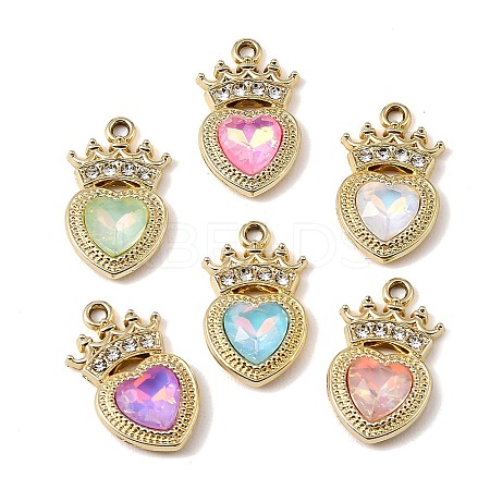 UV Plating Alloy Glass Pendants FIND-K032-10G-1