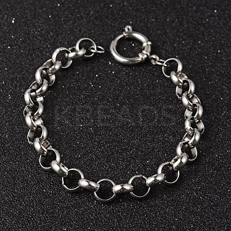 Tarnish Resistant 304 Stainless Steel Rolo Chain Bracelets LS-BJEW-H477-04-1