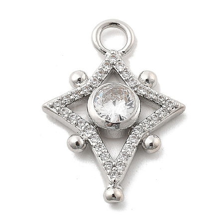 Brass Micro Pave Cubic Zirconia Pendants KK-L228-17P-1