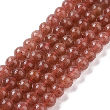 Natural Strawberry Quartz Beads Strands G-R435-03-8mm-1