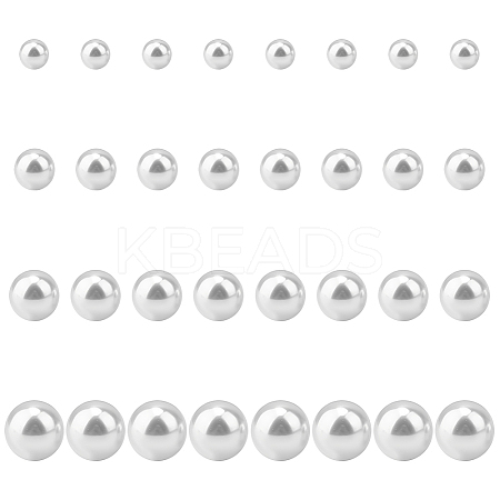 16 Pairs 4 Size Plastic Imitation Pearl Stud Earrings with Steel Iron Pins EJEW-AN0003-89-1
