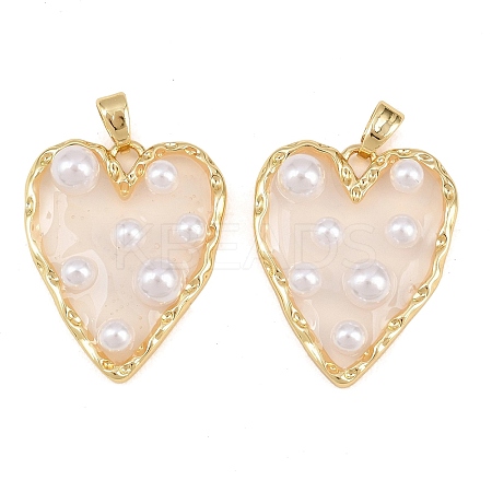 Rack Plating Brass & Epoxy Resin Pendants X-KK-C059-10A-G-1