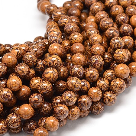 Natural Elephant Skin Jasper/Miriam Stone/Calligraphy Stone Bead Strands X-G-P075-20-10mm-1