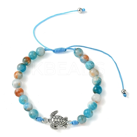 Natural Dyed White Jade Braided Bead Bracelets BJEW-JB09856-02-1