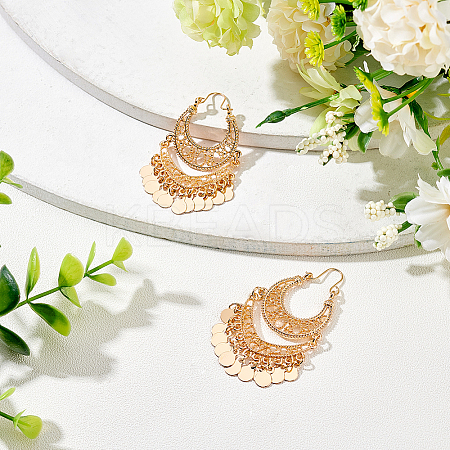 1 Pair Alloy Filligree Teardrop Chandelier Earrings for Women EJEW-AN0001-50-1