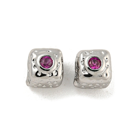 Brass Micro Pave Cubic Zirconia Beads KK-G490-18P-02-1