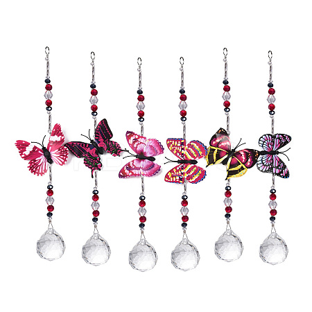 Random Pattern Butterfly Hanging Crystal Prisms Suncatcher PW-WG56806-01-1